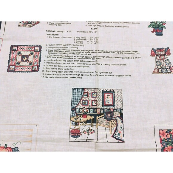 5/$25 Vintage Wamsutta Decorative Basket And Seed Packets Cotton Craft Panel NOS - Picture 8 of 10